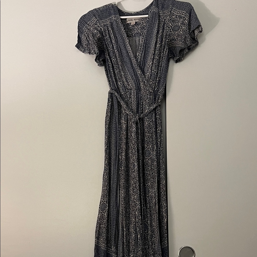 Knox Rose Navy Patterned Maxi Dress